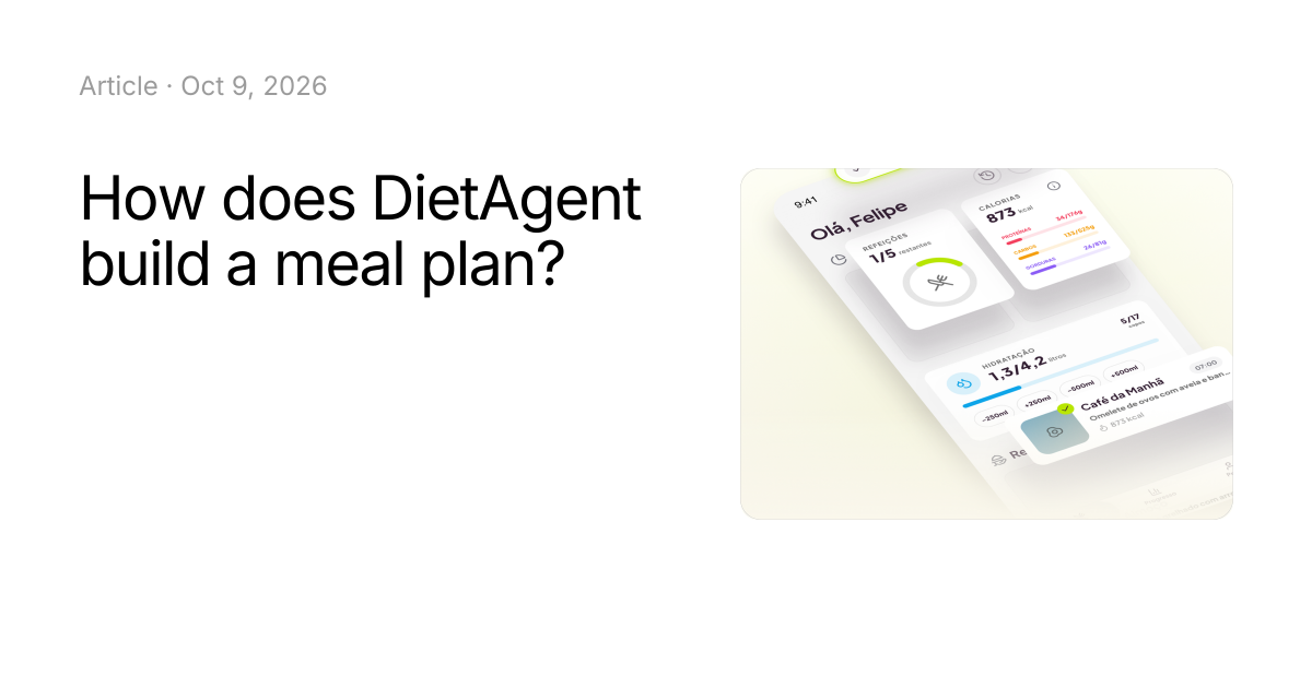 Article · Oct 9, 2026. How does DietAgent build a meal plan?