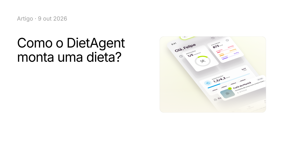 Artigo · 9 out 2026. Como o DietAgent monta uma dieta?